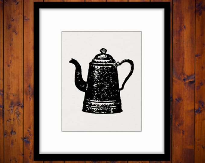 Teapot Image Digital Download Tea Pot Printable Illustration Graphic Vintage Clip Art Jpg Png Eps HQ 300dpi No.1353