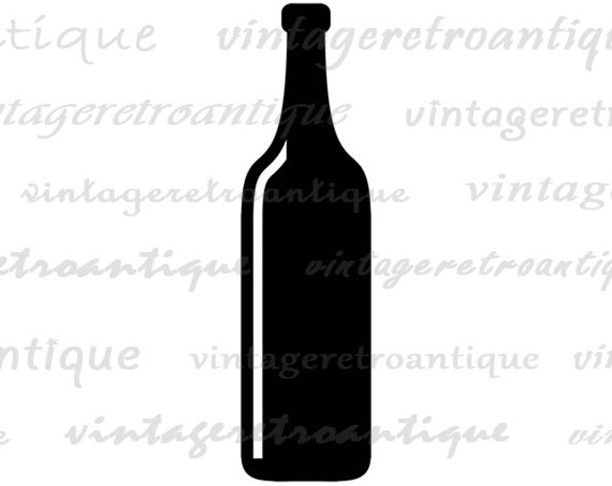 Wine Bottle Image Graphic Download Wine Digital Printable Illustration Vintage Clip Art Jpg Png Eps HQ 300dpi No.4500