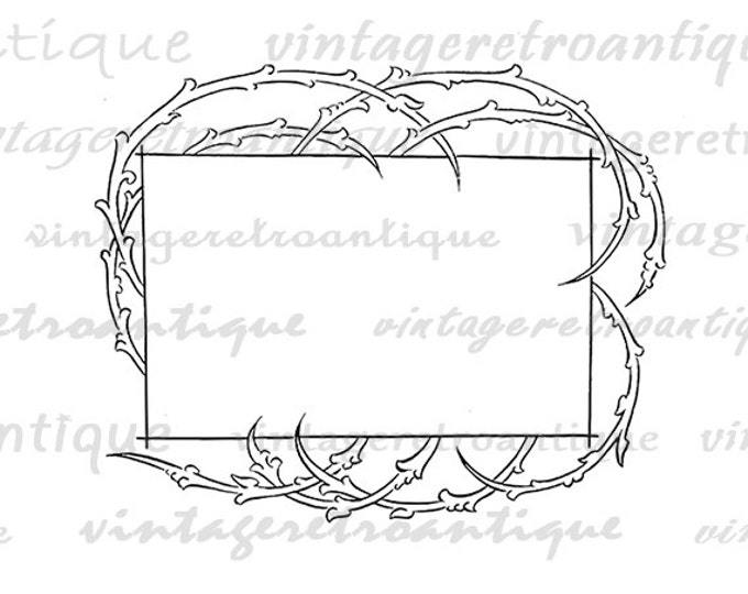 Printable Digital Blank Winter Frame Box Download Antique Graphic Image Vintage Clip Art for Transfers HQ 300dpi No.750