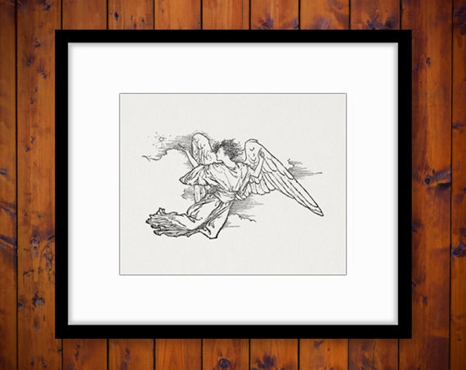 Printable Digital Angel Image Graphic Download Artwork Vintage Clip Art Jpg Png Eps HQ 300dpi No.2395