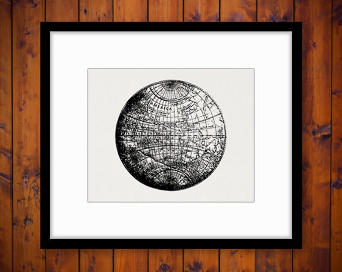 Earth Globe World Planet Image Graphic Download Printable Digital Vintage Clip Art Jpg Png Eps HQ 300dpi No.2727