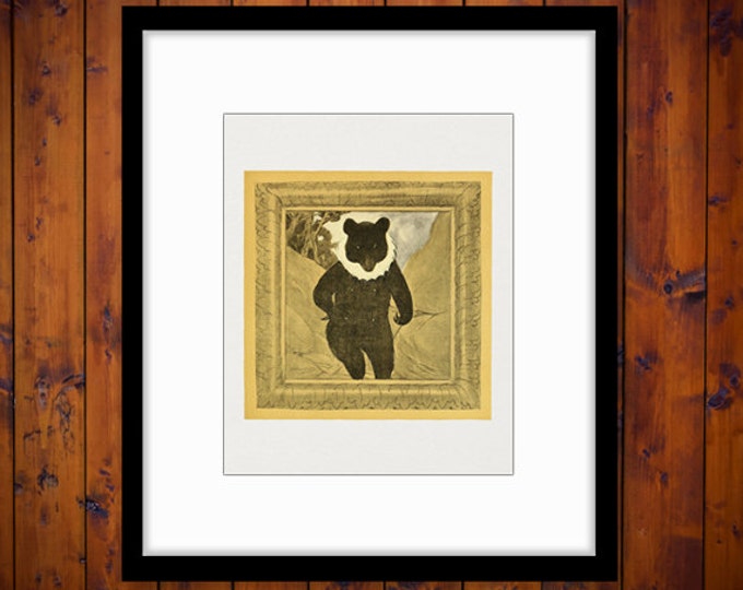 Bear in Winter Coat Graphic Image Digital Antique Animal Printable Download Vintage Clip Art Jpg Png Eps HQ 300dpi No.1731