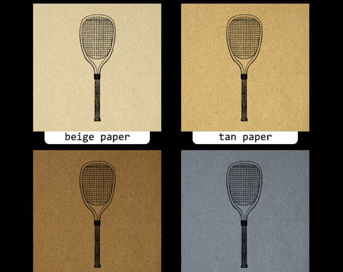 Digital Tennis Racquet Image Graphic Tennis Racket Printable Download Antique Clip Art Jpg Png Eps HQ 300dpi No.4223