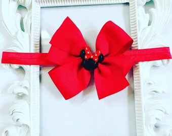 Girls Red Hairbands, Girl's Red Hair Bow Hairband, Girls 4 inch Red Hairband, Girl's Hair Accessories, Newborn Hairbands, Infant Hair Bows