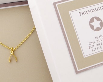 WISHBONE NECKLACE 925 sterling silver, gold plated