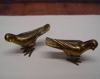 Pair of Solid Brass Birds, Home Decor, Wedding Decor