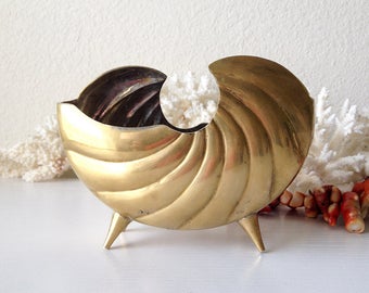 Decorative brass shell - Large I Golden main image 0