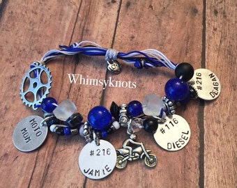 MX Mom-Dirt-bike charm bracelet-- mx gear /mx gift/ mx girlfriend gift