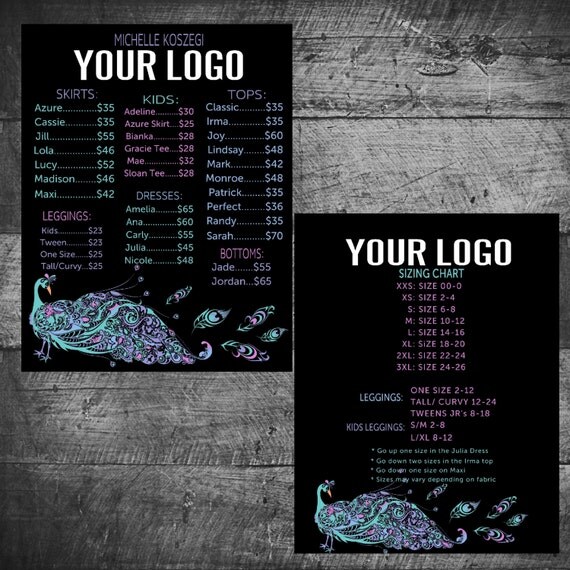 Peacock Sizing and pricing chart New release Poster Custom