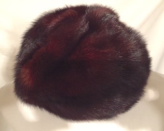 Vintage 1960's Dark Brown Fur Hat by Evans, Chicago