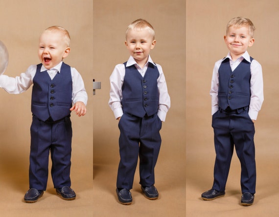 3 pcs.wedding boy suit Ring bearer outfit Boy suit Toddler