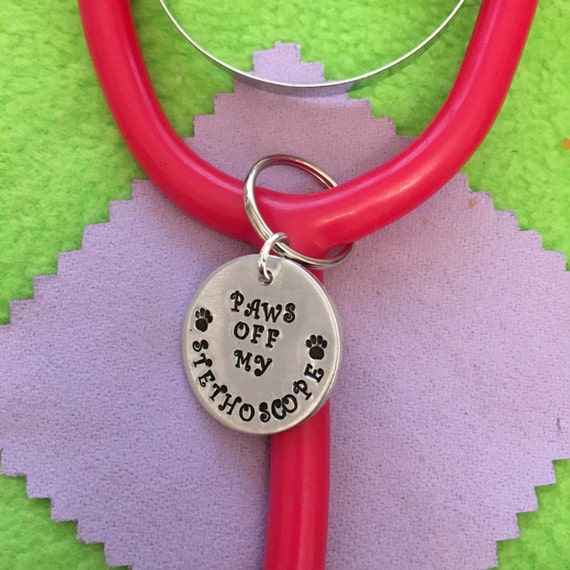 Personalised Hand Stamped Stethoscope Charm/Tag gift for a