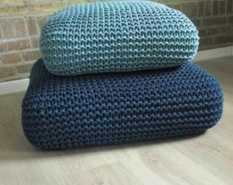 Crochet Floor Cushion-Star Pillow-Kids Floor Pillow-Off White