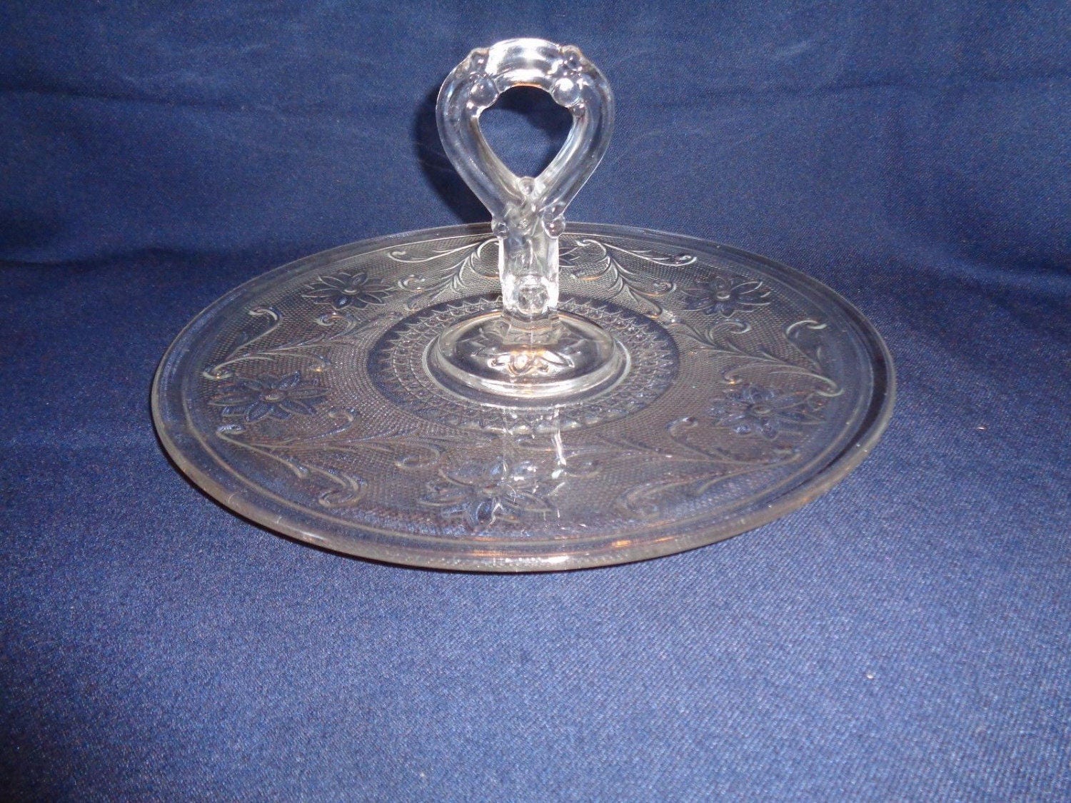 Indiana Glass Clear Sandwich Depression Glass Center Handle
