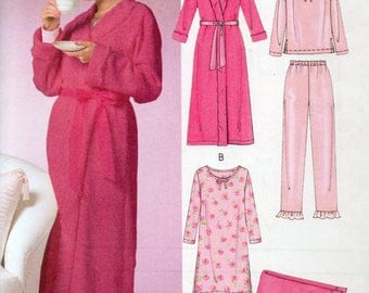 McCall's Easy Endless Options Pattern 4720 NIGHTGOWN ROBE Blanket & PAJAMAS Misses Sizes Xsm Sm Med
