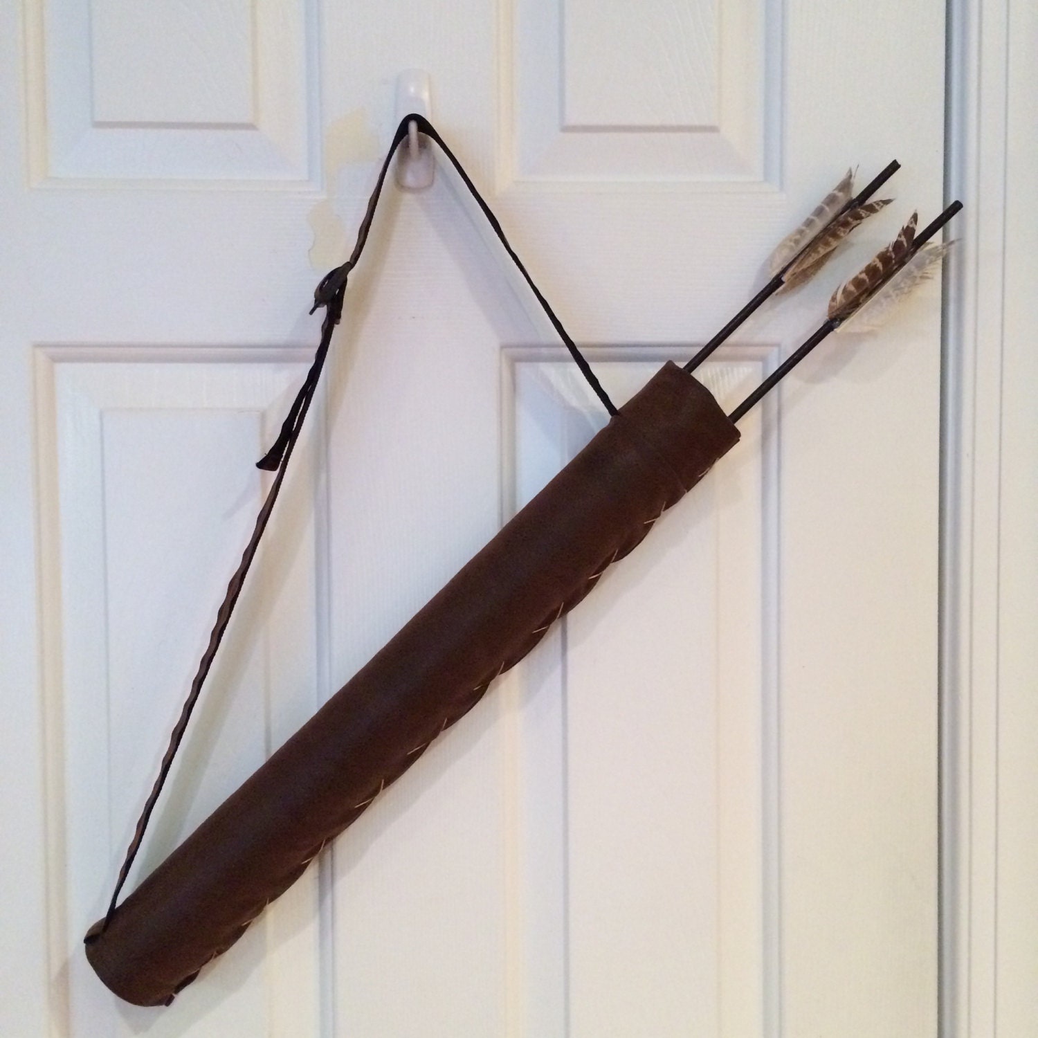 Costume Quiver Dark Brown Faux Leather Quiver w/ Short Prop