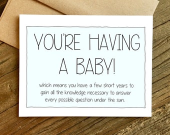 Funny Pregnancy Card Pregnancy Card Temporary by CheekyKumquat