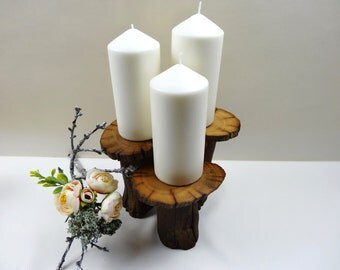 wooden pillar candle – Etsy