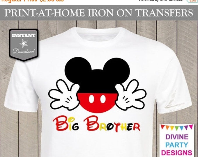 SALE INSTANT DOWNLOAD Print at Home Mouse Big Brother Iron On Transfer / Printable / T-shirt / Family / Trip / Item #2302