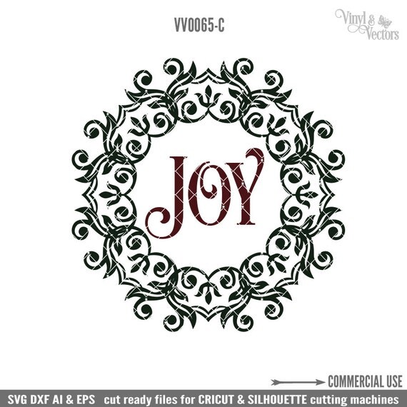 Download Joy Wreath Commercial Use svg dxf ai and Eps digital files for