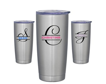 Script Split letter - Yeti Tumbler Decal - Yeti Cup Decal - Personalized Tumbler Decal - Personalized Decal - custom mug or yeti decal