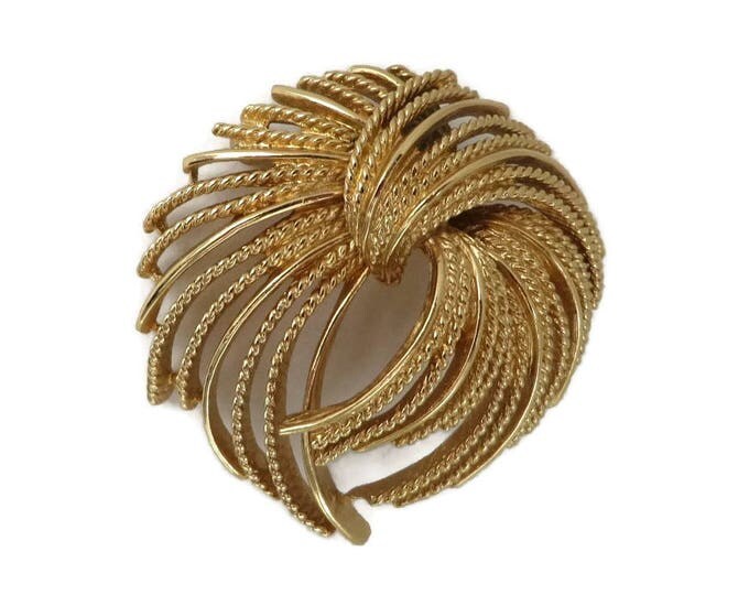 ON SALE! Vintage MONET Brooch, Gold Tone Textured Signed Monet Costume Jewelry Gift Idea