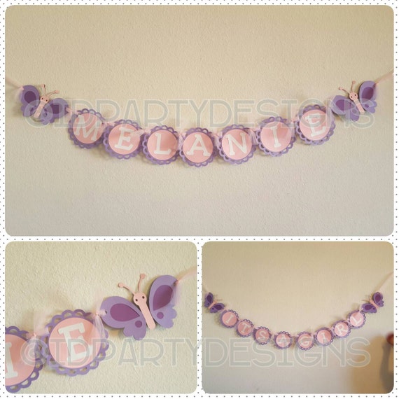 BUTTERFLY BABY SHOWER BaNNER Pink Purple by IDPartyDesigns on Etsy