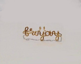Double Finger Wire Ring | Adjustable Custom Name or Word Ring