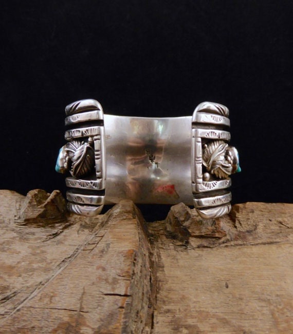 156g Vintage Navajo Style Sterling Silver Cuff Bracelet w 5