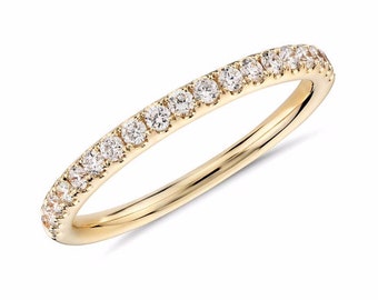 18K Diamond Eternity Band 18K Full Eternity Pave Diamond Ring 1.6mm 18K Diamond Matching Eternity Band 18K Diamond Infinity Ring Stacking
