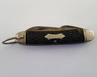 Vintage 1955 Bazooka Joe Scout Knife by Camco, as found but fairly nice condition, rare in any condition. Multi-tool camping knife