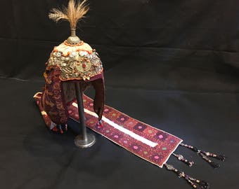 old kirghiz hat ethnic hat tribal hat asian hat vintage hat decorative hat