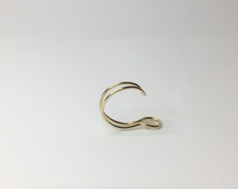 FAUX NOSE RING Double Hoop sterling 14kt gold plated