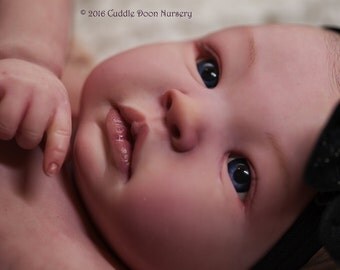 Beautiful Custom Made to Order Vinyl Doll- Reborn Baby Shyann with painted hair-Fake Baby- From Shyann kit Price is deposit only.