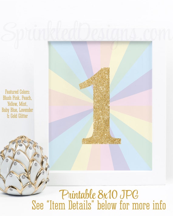 printable rainbow unicorn first birthday party decorations unicorn 1st