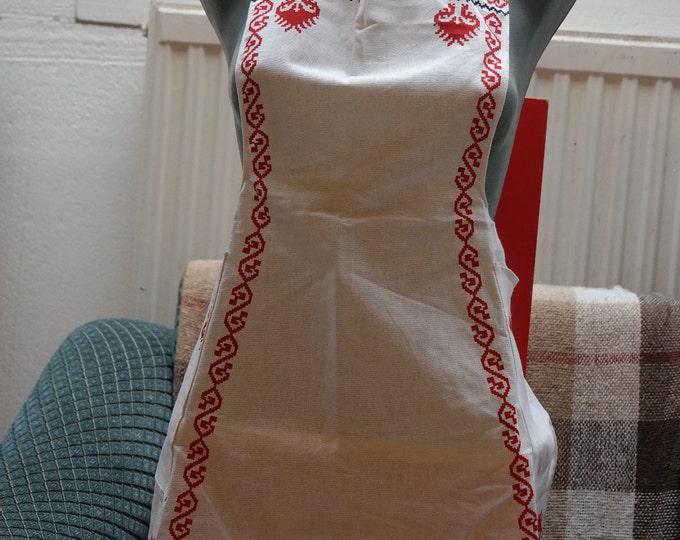 vintage apron, Hungarian apron, kitchen supply, hostess apron, gift for her, kitchen apron, Transylvanian motives apron