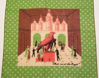 SALE - Vintage Tammis Keefe "Meet me at the Eagle" Philadelphia Hankie