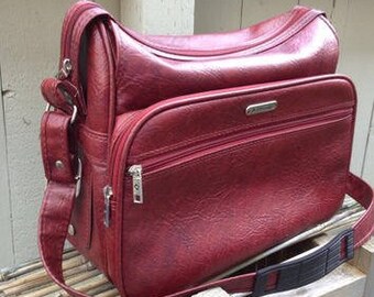 Vintage 1960's Samsonite Silhouette Deep Red Carry on Bag