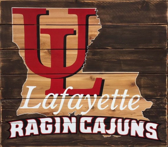 Items similar to UL Lafayette Ragin Cajuns wood sign 36"x36", reclaimed