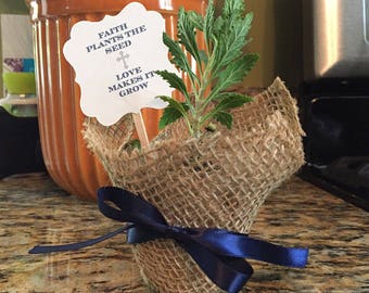 Personalized Favor Tags with stick 2x2", Thank You tags, Favor tags, let love grow, watch me grow, first communion, baptism (oneside only)