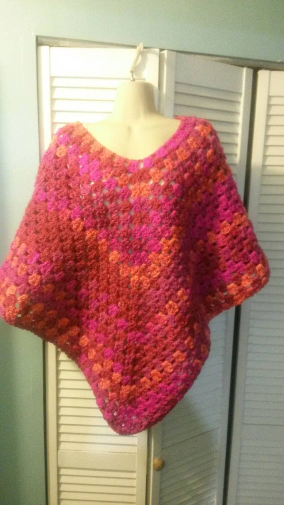 Multi-colored poncho