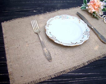 Burlap Wedding Table Setting Rustic Placemat Table Topper Hessian placemat Burlap Table Runner Rustic Overlay Farmhouse table decor