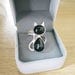 Price of Burakku Kyatto Set Silver Ring with Black Spinel and Earrings. So Cute.