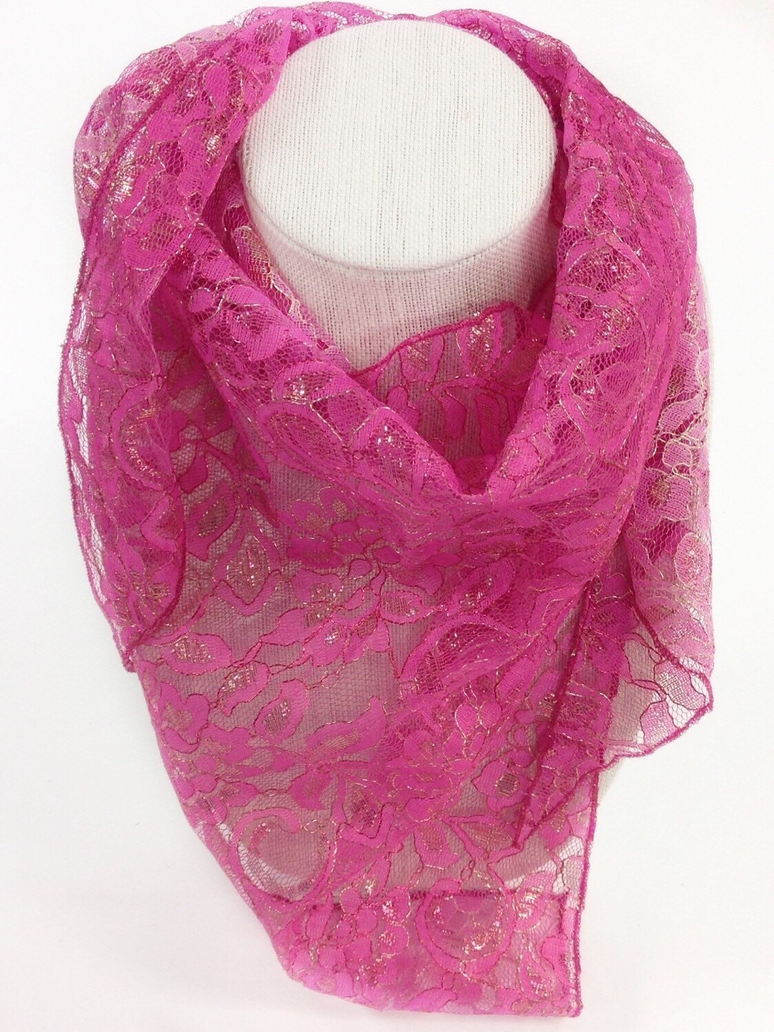 Pink lace Scarf Gift for Cancer patient Holiday Gift