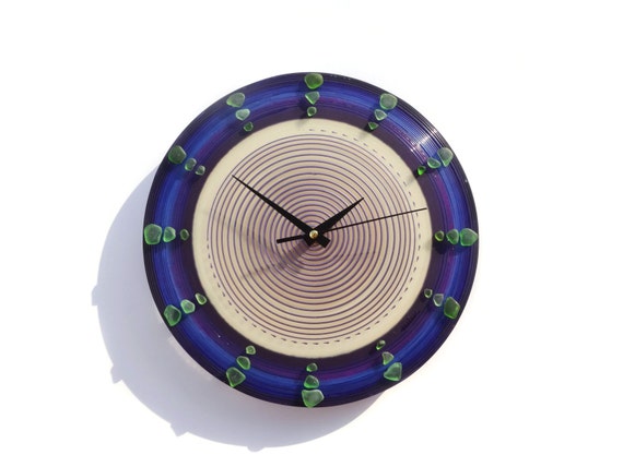 Hanging Clock Silent Wall Clock Unique Art Clock Purple