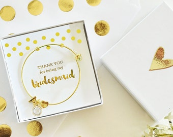 Bridesmaid Gold Monogram Bracelets
