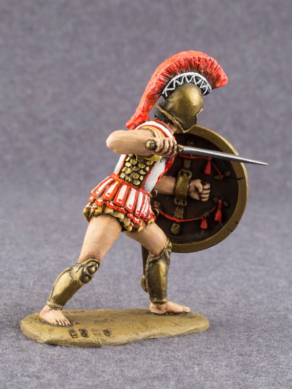 Spartan Toy Soldier Hoplite with Sword Warrior Hand Painted