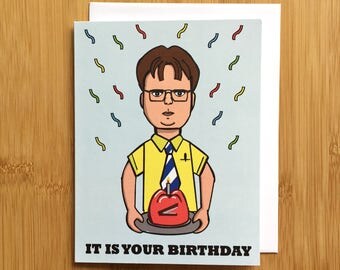The Office Dwight Schrute Birthday Card - the office tv show card, dwight schrute card