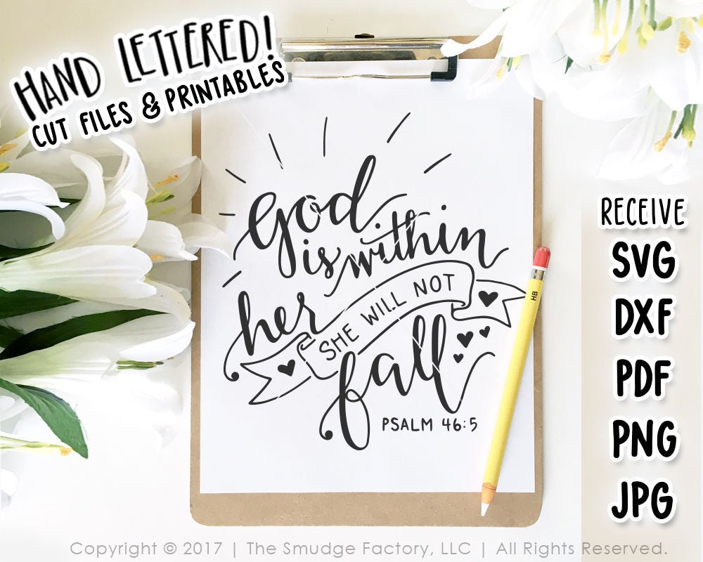 Download Bible Verse SVG God Is Within Her SVG Cut File Printable