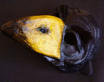 Masquerade mask Scary mask Bird mask Bird costume Raven mask Crow mask Plaque Doctor mask Halloween mask Handmade mask Adult mask